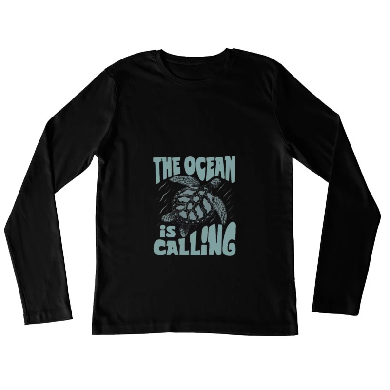 Der Ozean ruft Schildkröten Design Damen Langarm T-Shirt