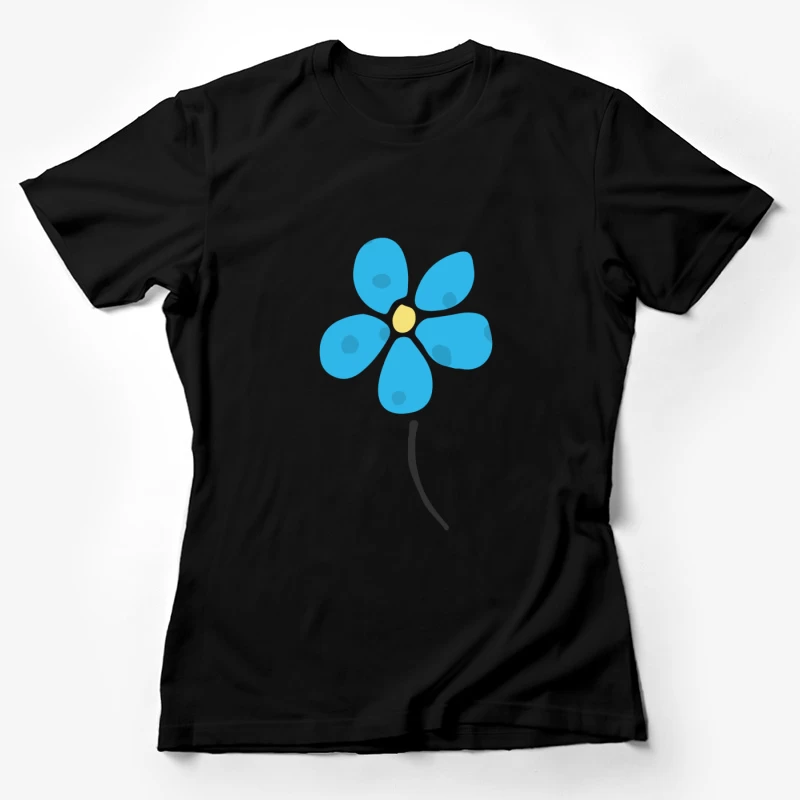 Fleur bleue minimaliste Femme T-Shirt