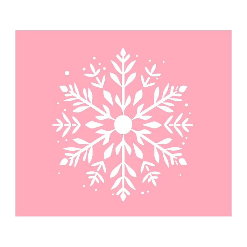 Symmetrical White Snowflake Pattern Tapestry