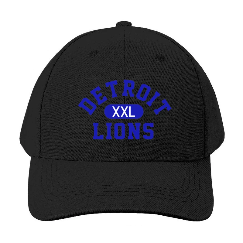 Detroit Lions XXL Sports Team Logo in Blue Typography Baseball Cap