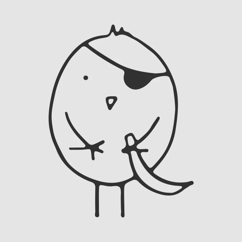 Oiseau Pirate Dessin Amusant Femme Sweat à capuche