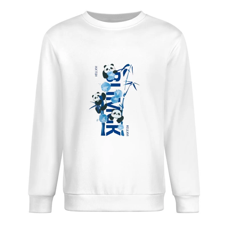 Pandas avec art de bambou bleu Homme Sweat-shirt à enfiler