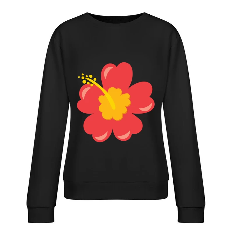 Illustration de fleur d'hibiscus rouge Femme Sweat-shirt à enfiler