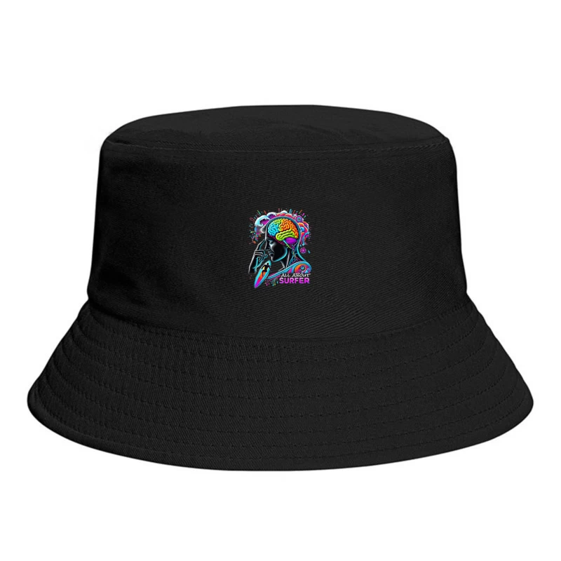 Psychedelic Surfer Brain Wave Art Bucket Hat