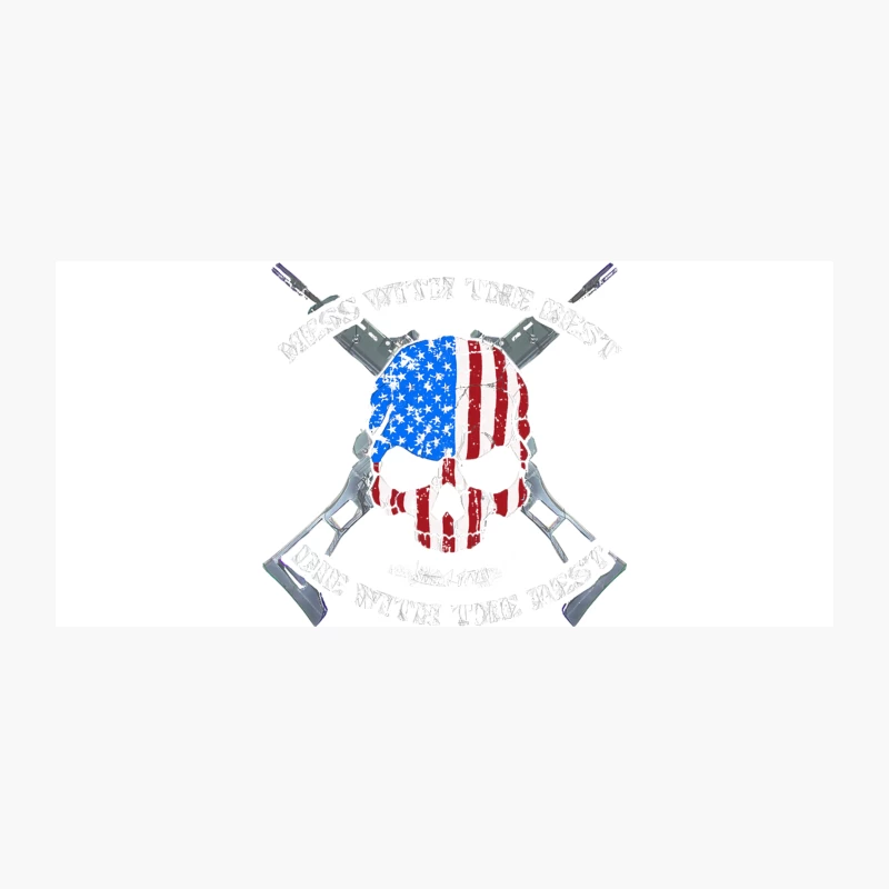 Patriotic American Military Emblem with Skull and Crossed Rifles Coffee Mug