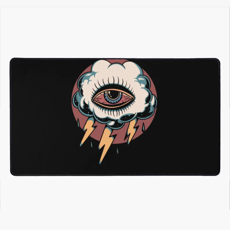 Surreal Eye in a Cloud with Lightning Desk Mat