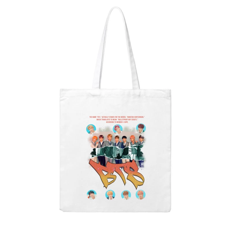 BTS: The Iconic K-Pop Boy Band Cotton Tote Bag