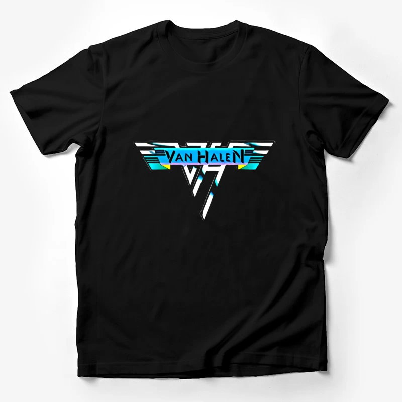 Van Halen Classic Band Logo in Retro 80s Style Male T-Shirt