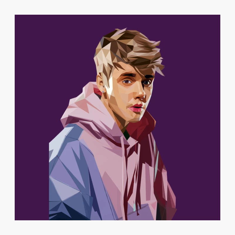 Geometric Portrait of Young Man in Hoodie Pin