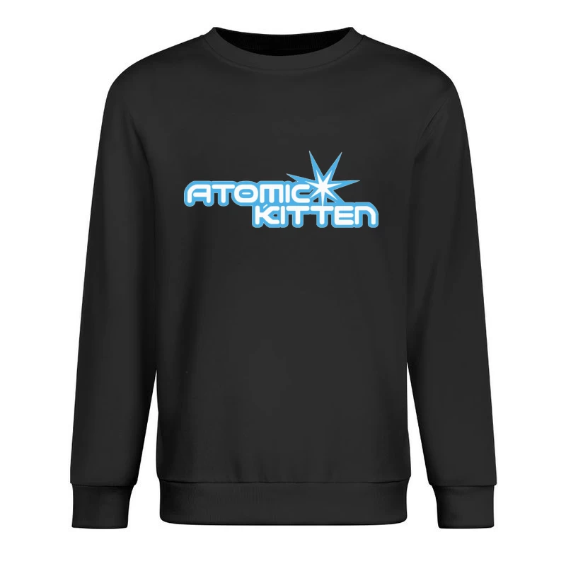 Atomic Kitten Blue Retro Logo Design Male Pullover Sweatshirt