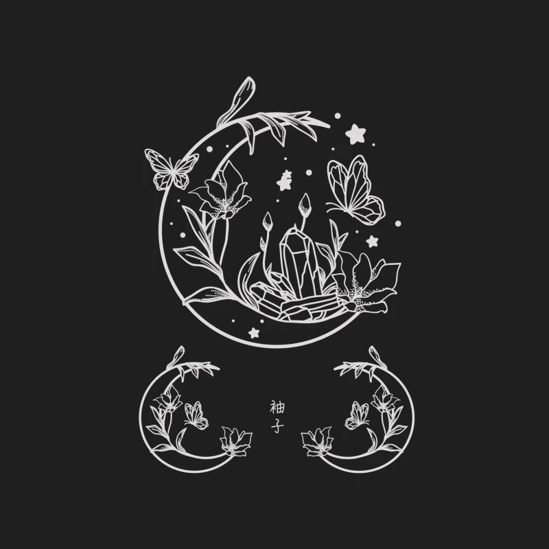 Blumen und Kristalle in der Nacht Herren Tanktops