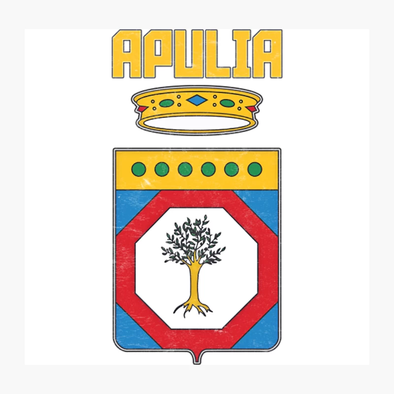 ApuliaPuglia Italy Region Coat of Arms Vintage Style Design Throw Pillow