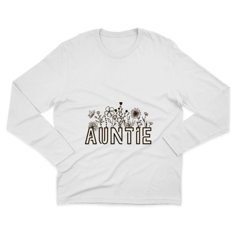 Auntie Blumen Design Herren Langarm T-Shirt