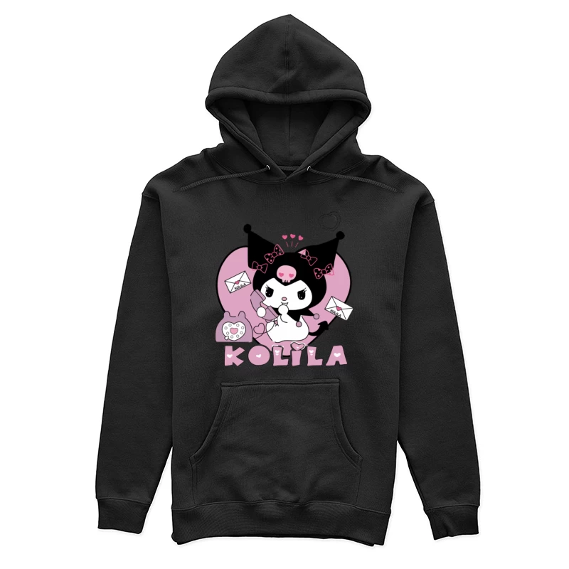 Süßes Kuromi-Design mit Telefon und Briefen Damen Pullover Hoodie