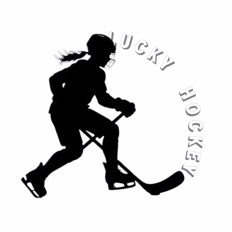 Female Hockey Player Silhouette in Action Pin