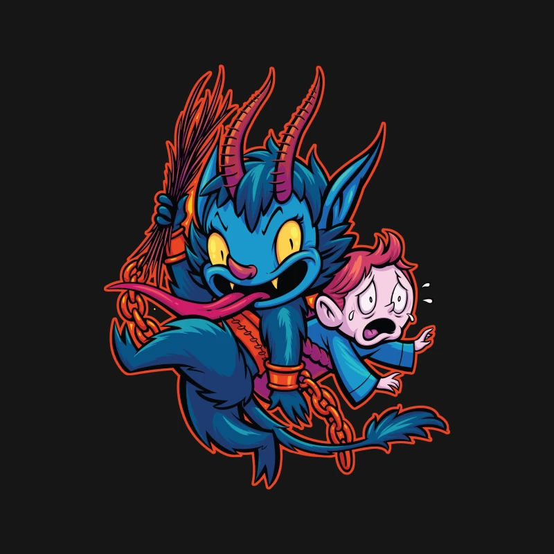 Playful Demon with a Child Female Long Sleeve T-Shirt