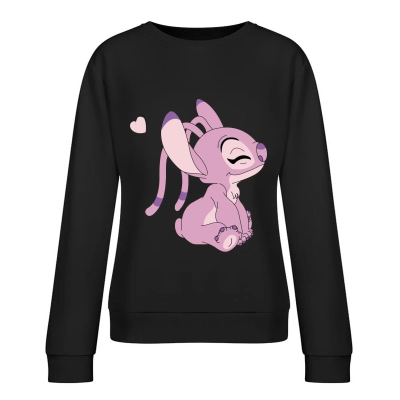 Niedliche rosa Kreatur mit Herz Damen Pullover Sweatshirt