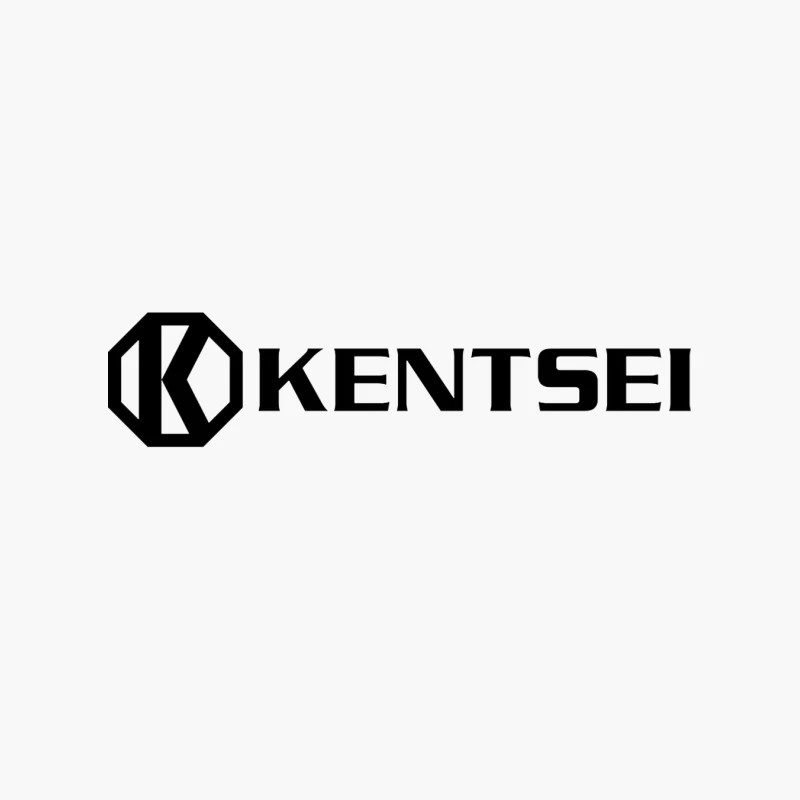 Kensei Black and White Geometric Brand Logo Cotton Tote Bag