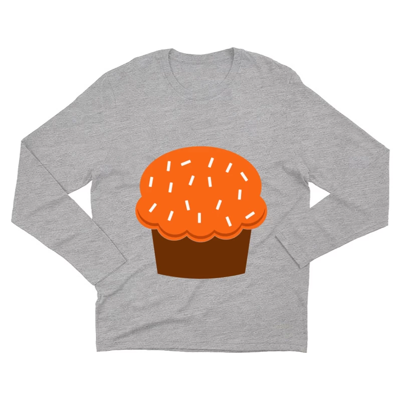 Cupcake arrosé avec glaçage orange Homme Manches Longues T-Shirt