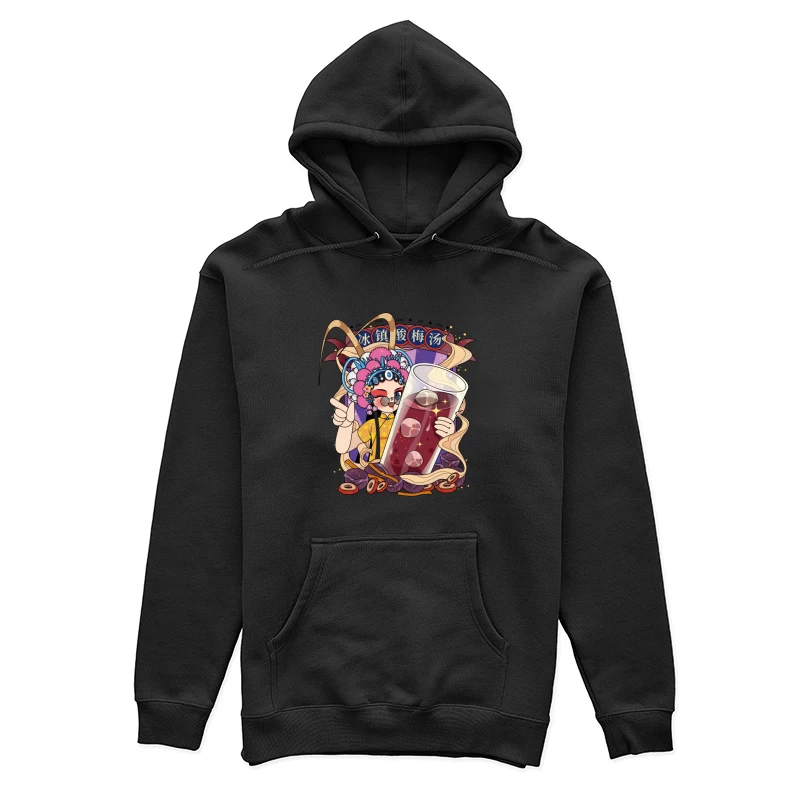 Chinesisches Getränk mit Opernfigur Damen Pullover Hoodie