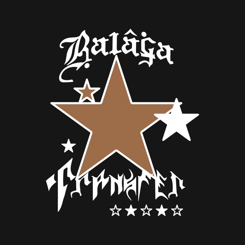 Stern Design Balaga Schrift Herren Langarm T-Shirt