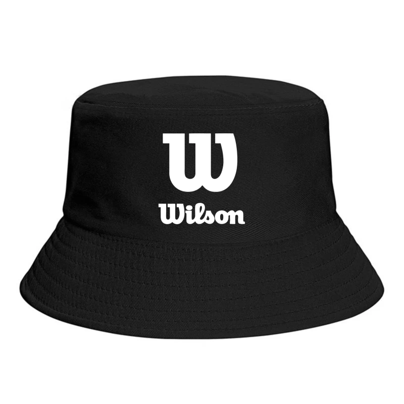 Wilson Sports Brand White Logo Design Bucket Hat