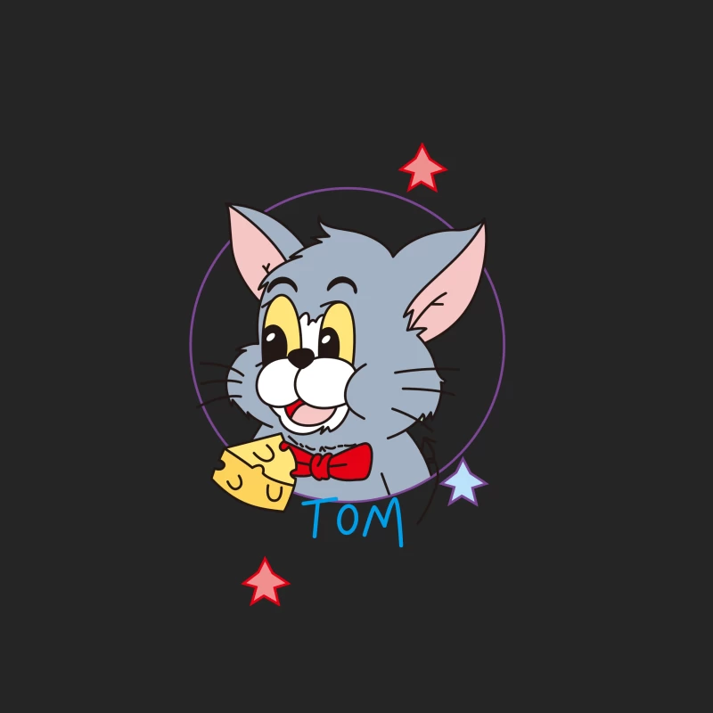 Tom die Cartoon-Katze mit Sternen Herren Pullover Sweatshirt