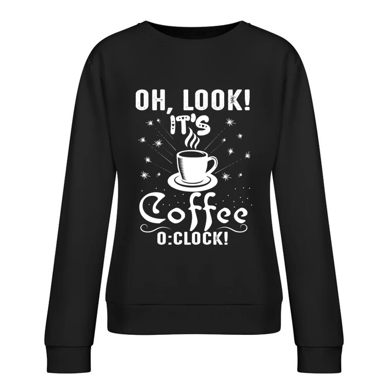 Affiche Café O'Clock au Style Rétro Femme Sweat-shirt à enfiler