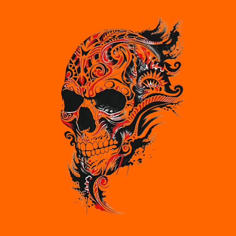 Abstract Decorative Skull Art Throw Pillow
