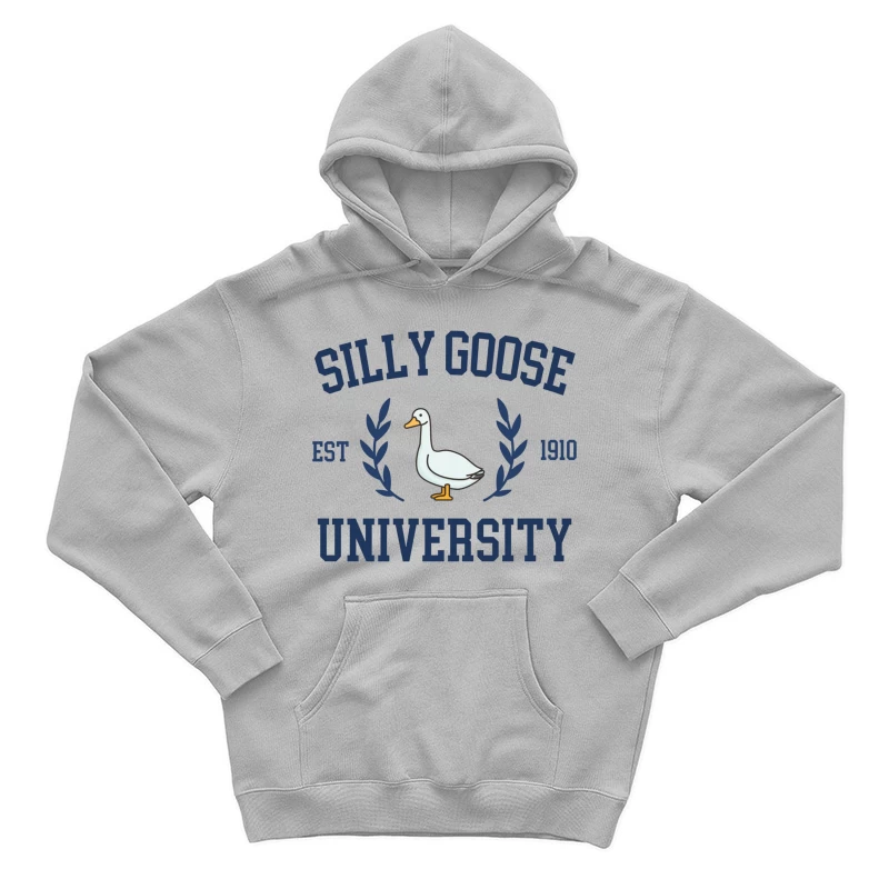 Silly Goose University Vintage-Style Logo Design Male Pullover Hoodie