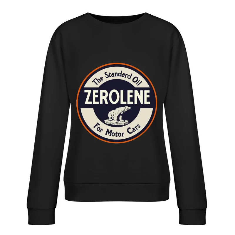 Vintage Standard Oil Zerolene Motor Oil Advertisement with Polar Bear Logo Female Pullover Sweatshirt