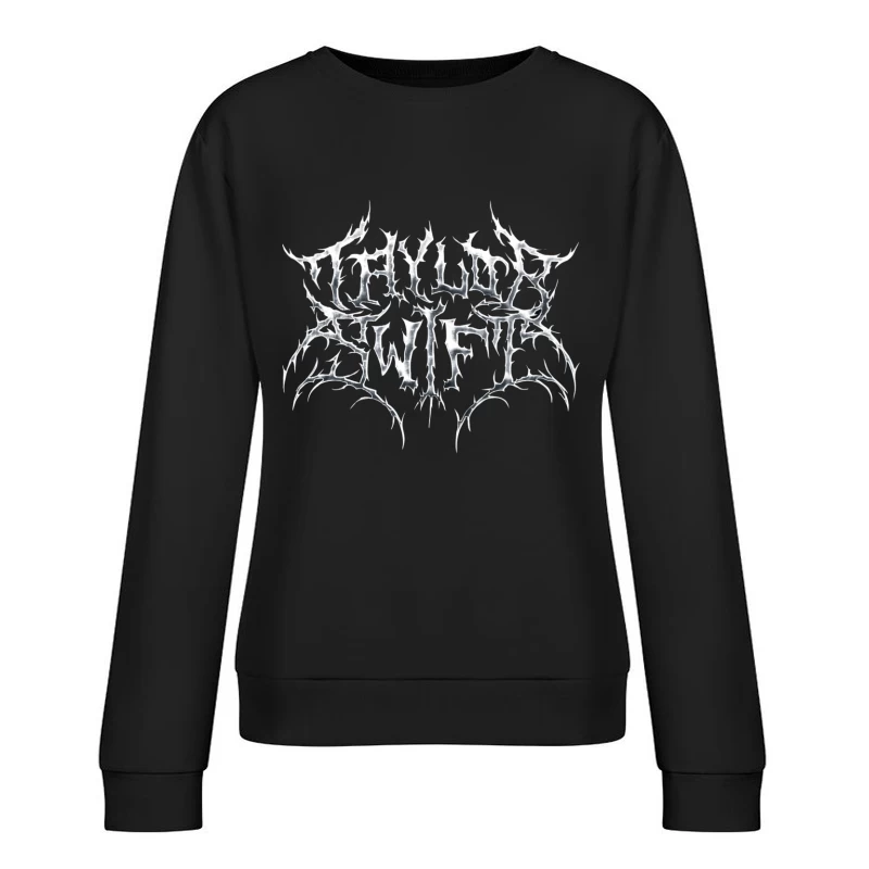 Gothic Metal Band Logo Design Female Pullover Sweatshirt