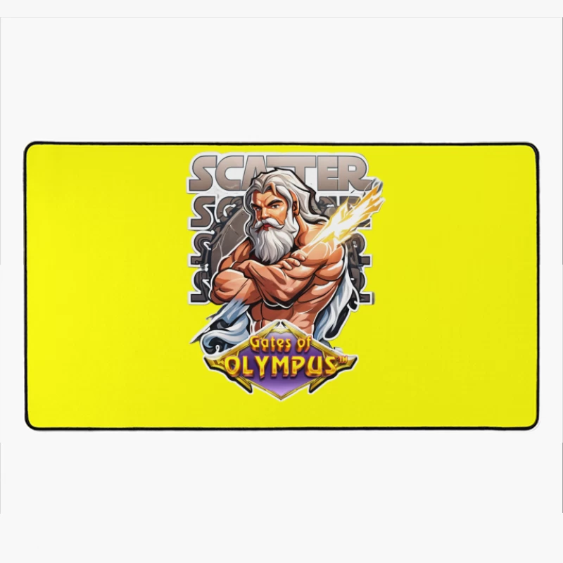 Gates of Olympus Slot Game Scatter Symbol Featuring Zeus Desk Mat