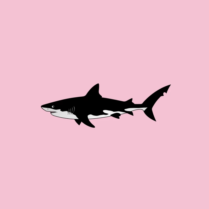 Sleek Shark Silhouette: Ocean Predator Illustration Bucket Hat