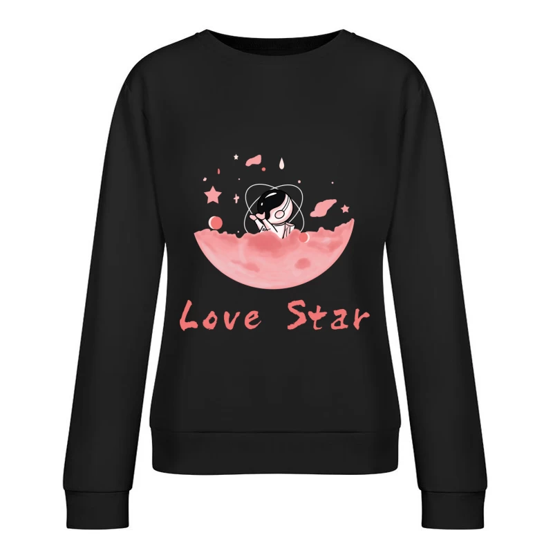 Liebe Stern Astronaut Damen Pullover Sweatshirt