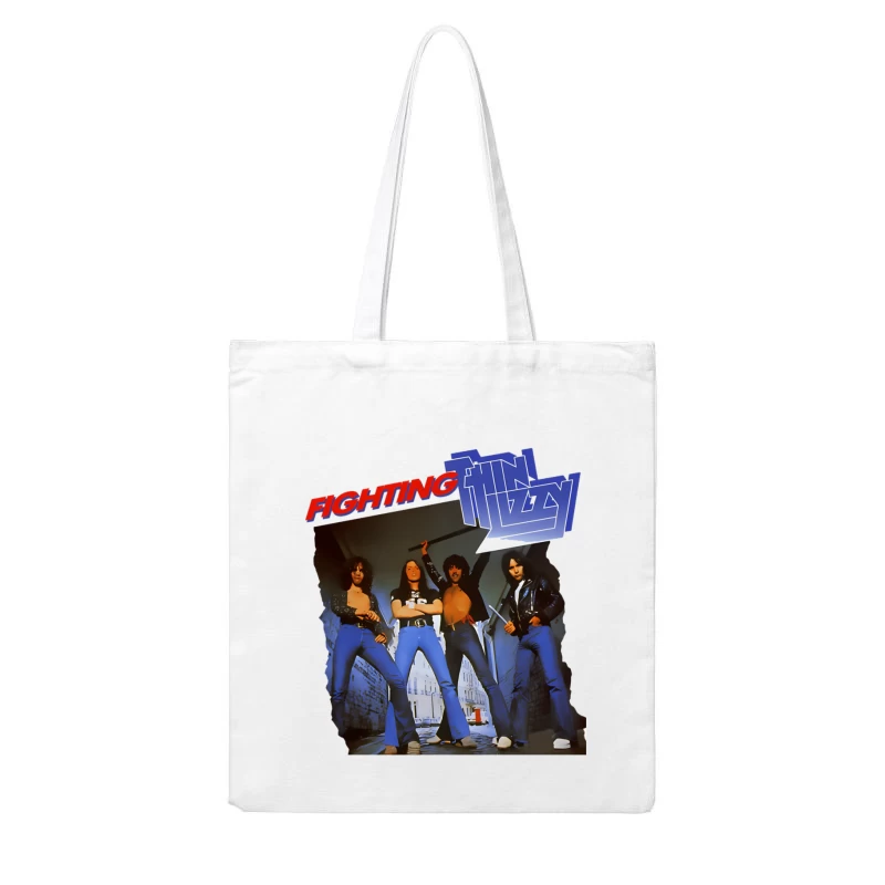 Thin Lizzy "Fighting" Album Cover Promotional Photo from 1970s Cotton Tote Bag