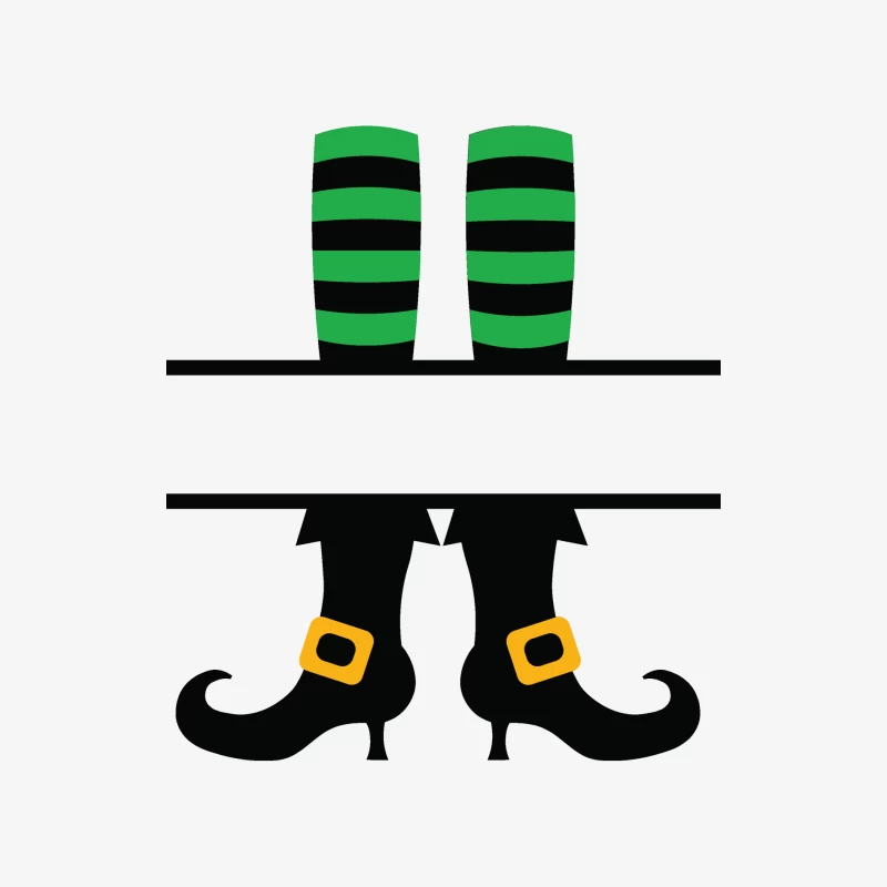 Bottes de sorcière avec chaussettes rayées Homme Manches Longues T-Shirt