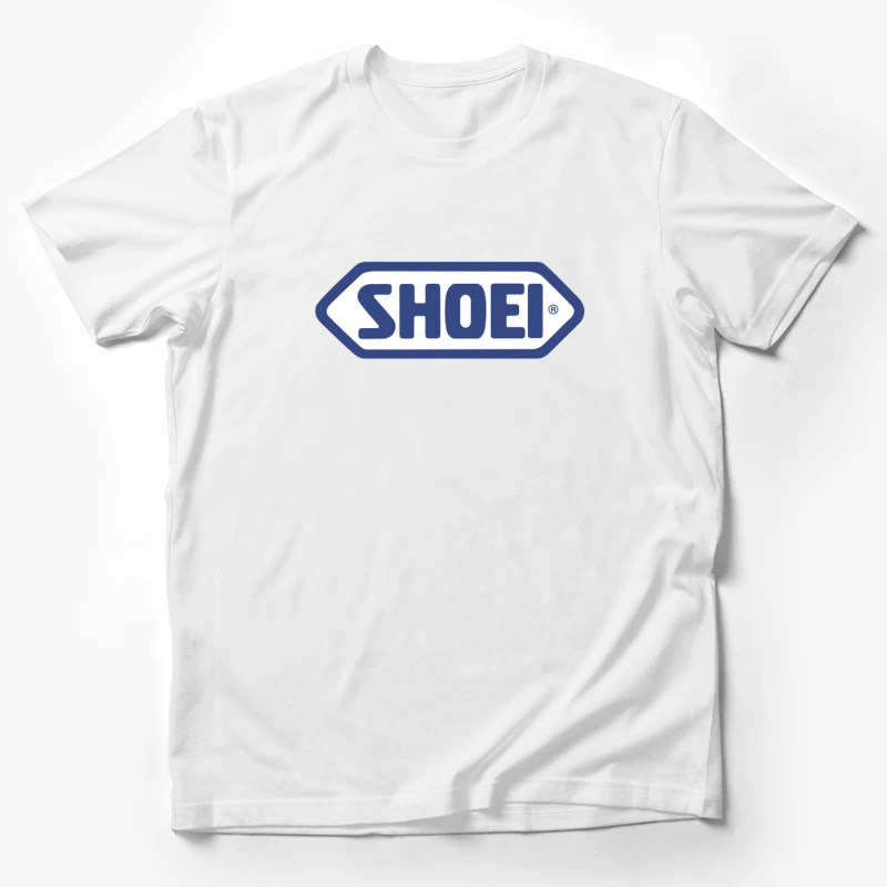 SHOEI Motorcycle Helmet Brand Logo in Blue Male T-Shirt