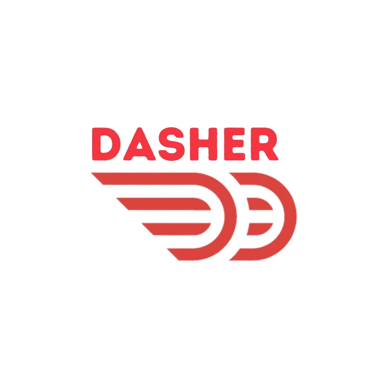 Red Minimalist Dasher Delivery Service Logo Desk Mat