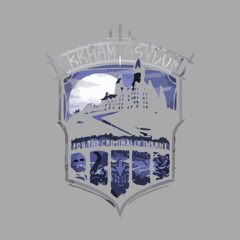 Arkham Asylum: Gothic Logo Design for Batman's Infamous Psychiatric Hospital Male Pullover Hoodie