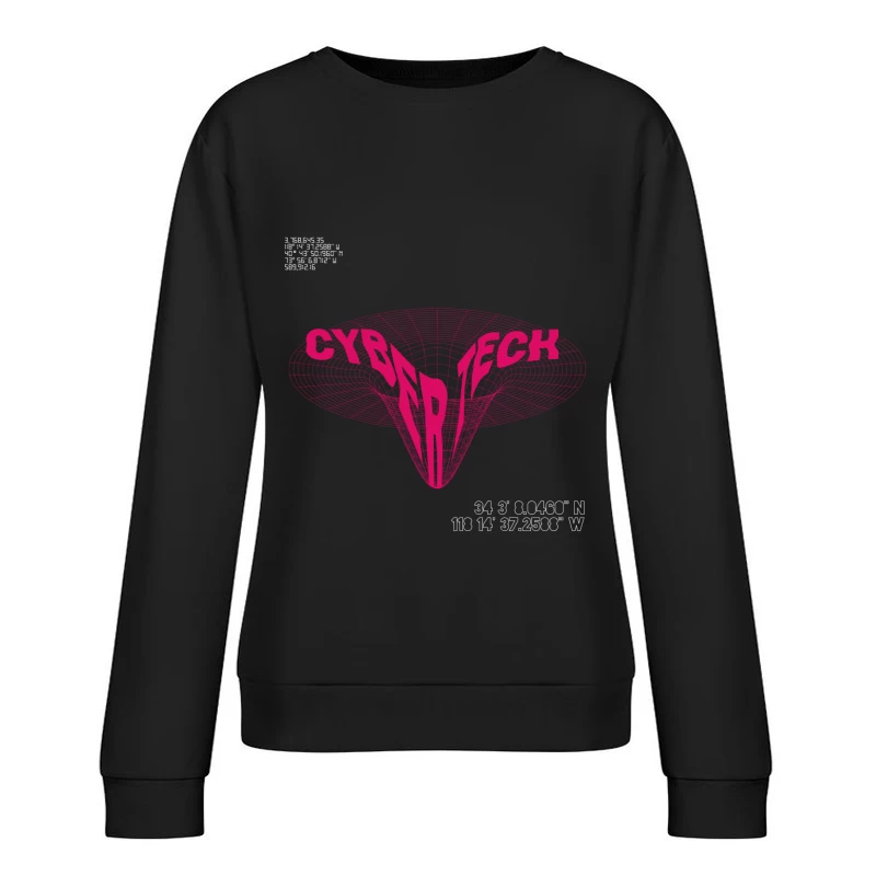 Cyber Tech 3D Gitter Illustration Damen Pullover Sweatshirt