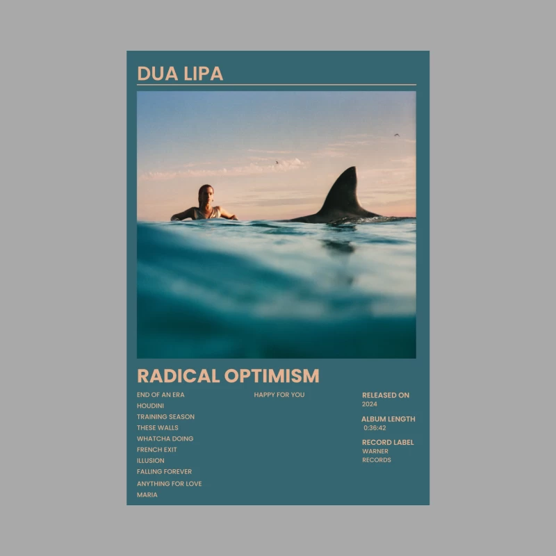 Dua Lipa's "Radical Optimism" Album Cover Features Swimmer and Shark Female Pullover Hoodie