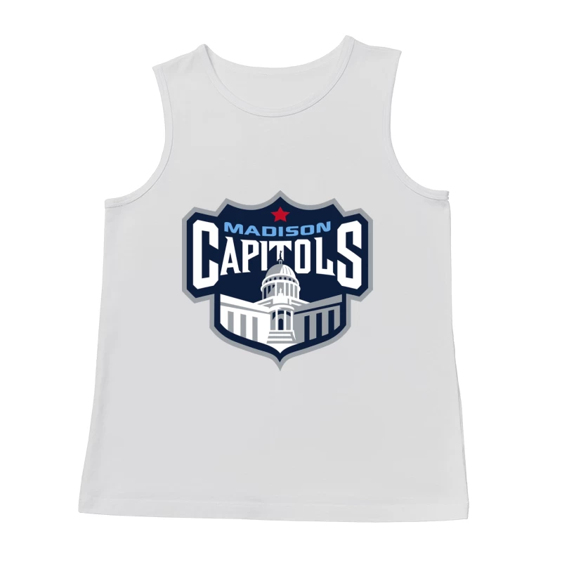 Madison Capitols Hockey Team Logo featuring Wisconsin State Capitol Building Male Tank Top