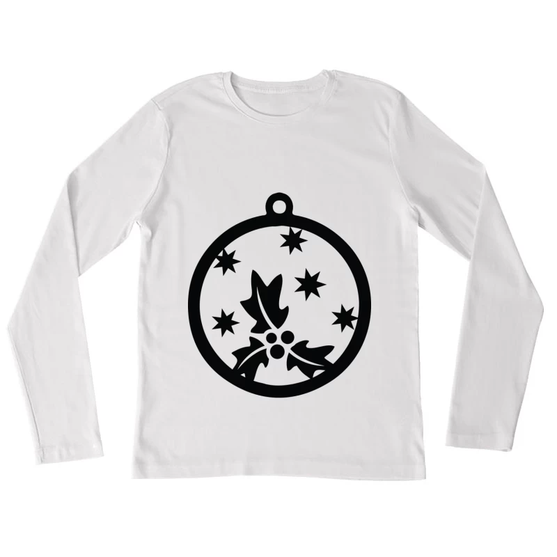Décoration de Noël avec houx Femme Manches Longues T-Shirt