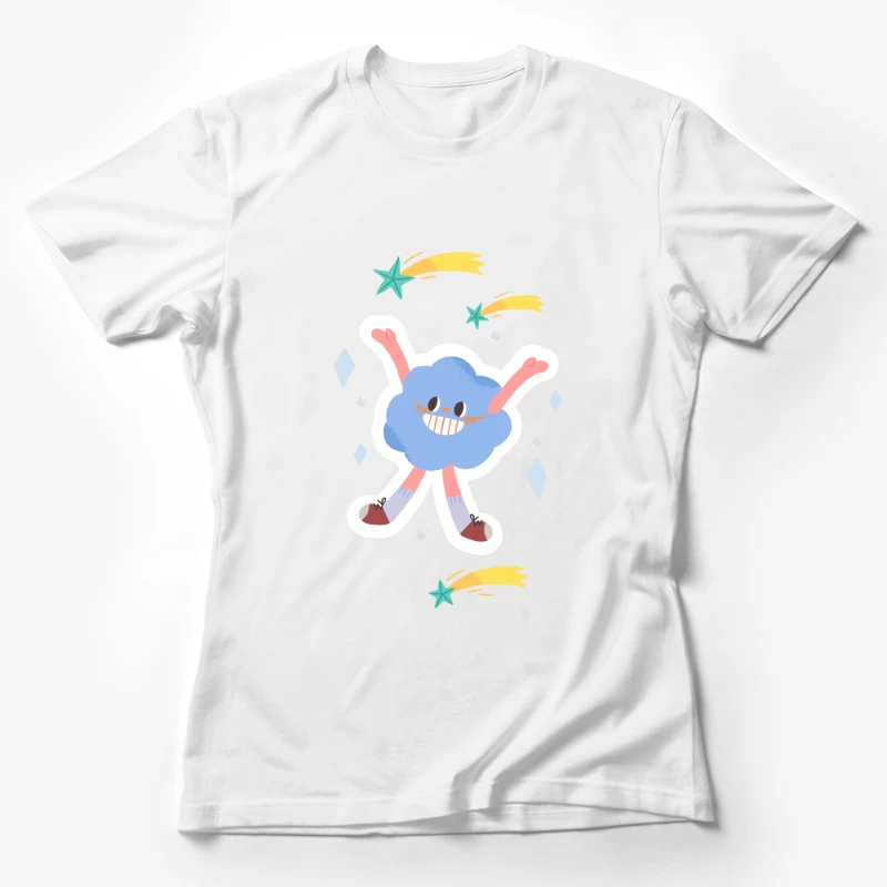 Springende Wolke mit Sternen Damen T-Shirt