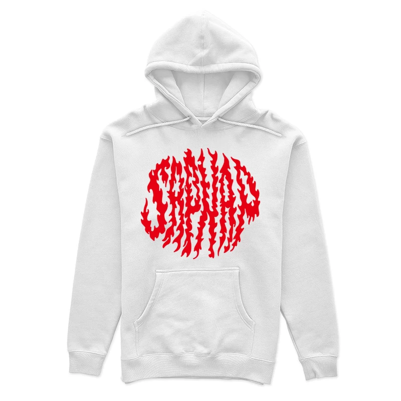 Rote Flammen Text Design Damen Pullover Hoodie