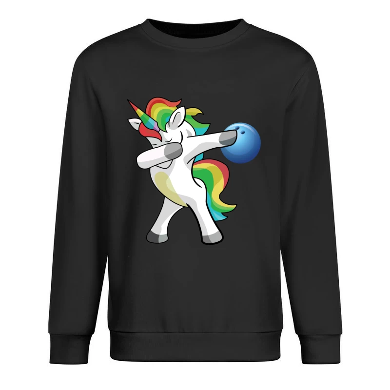 Licorne Dab avec Bowling Arc-en-ciel Homme Sweat-shirt à enfiler