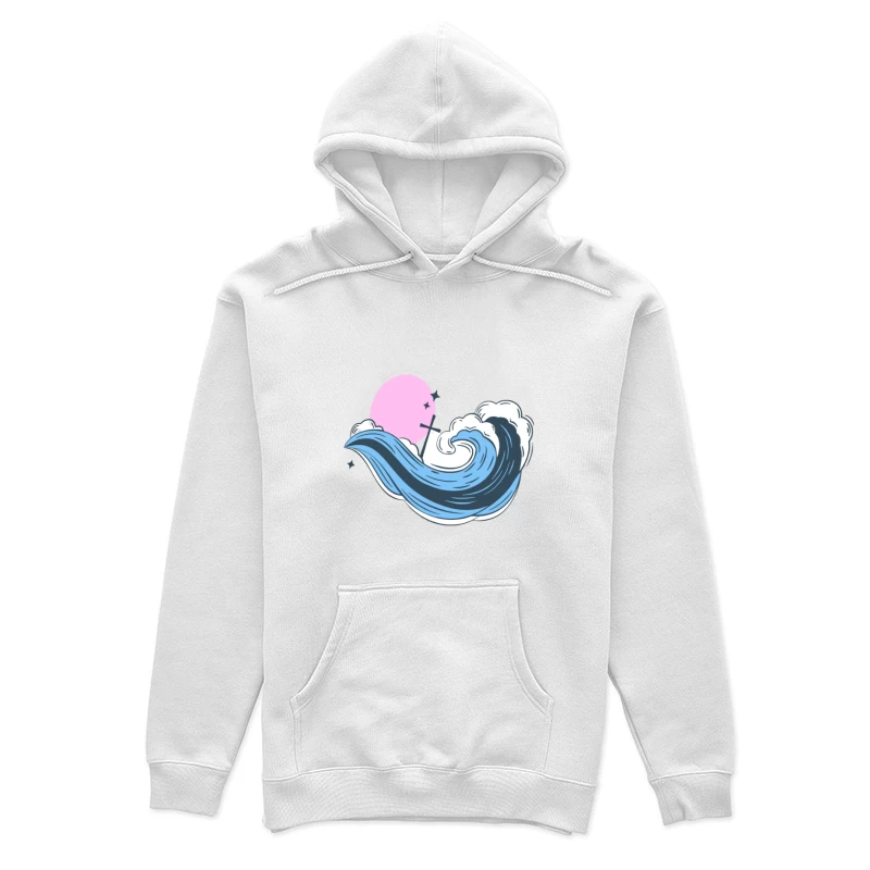 Illustration de Vague et Lune Femme Sweat à capuche