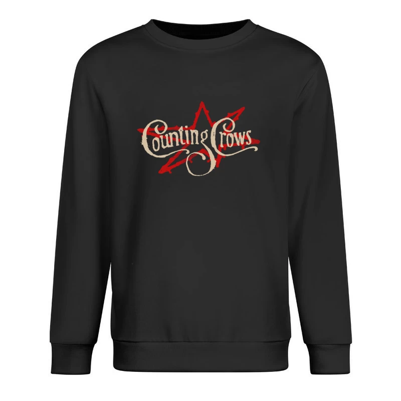 Counting Crows Blue Script Star Male Pullover Sweatshirt