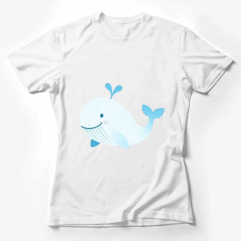 Cute Blue Cartoon Whale Illustration Female T-Shirt